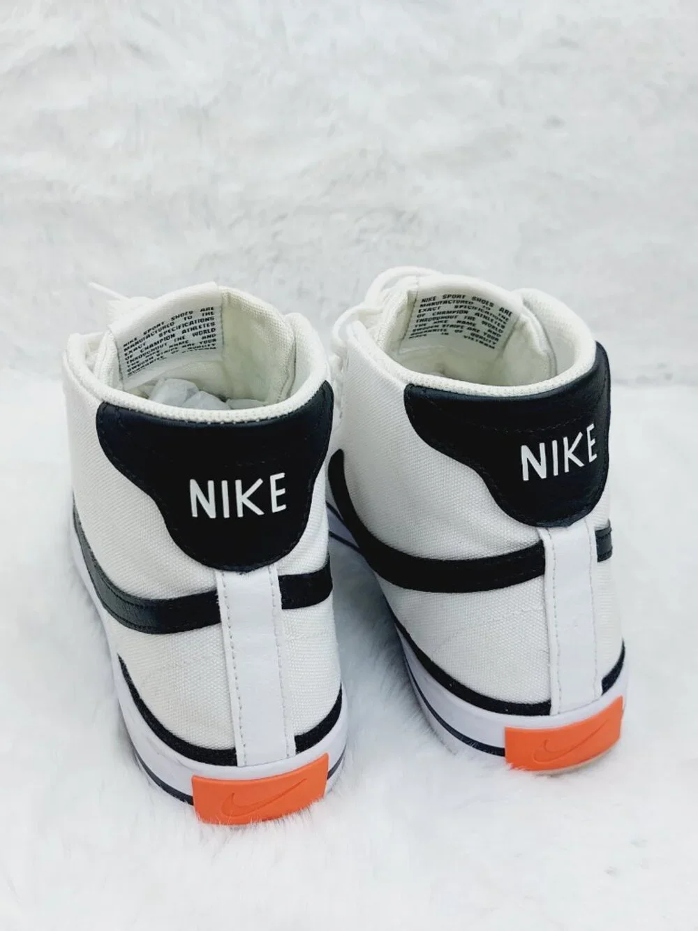 Nike Women's White Black Court Legacy Canvas Mid-Top Athletic Sneaker Size 8